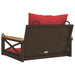Schommelbank met kussens 63x62x40 cm poly rattan bruin
