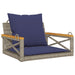 Schommelbank met kussens 63x62x40 cm poly rattan grijs