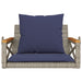 Schommelbank met kussens 63x62x40 cm poly rattan grijs