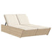 Ligbed 2-persoons met kussens poly rattan beige