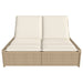 Ligbed 2-persoons met kussens poly rattan beige