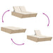 Ligbed 2-persoons met kussens poly rattan beige