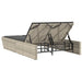 Ligbed 2-persoons met kussens poly rattan lichtgrijs