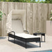 Ligbed met luifel poly rattan zwart