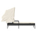 Ligbed met luifel poly rattan zwart