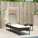 Ligbed met luifel poly rattan bruin