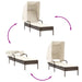 Ligbed met luifel poly rattan bruin