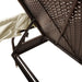 Ligbed met luifel poly rattan bruin
