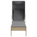 Ligbed met luifel poly rattan beige