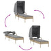 Ligbed met luifel poly rattan beige