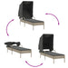 Ligbed met luifel poly rattan lichtgrijs