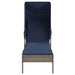 Ligstoel met Luifel grijs poly rattan