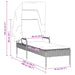 Ligstoel met Luifel grijs poly rattan