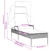 Ligstoel met luifel zwart poly rattan