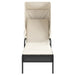 Ligbed met luifel en tafel poly rattan zwart