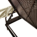 Ligbed met luifel en tafel poly rattan bruin