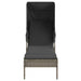 Ligbed met luifel en tafel poly rattan grijs