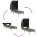 Ligbed met luifel en tafel poly rattan lichtgrijs