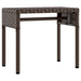 Ligstoel met luifel en tafel bruin poly rattan