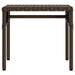 Ligstoel met luifel en tafel bruin poly rattan