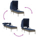 Ligstoel met luifel en tafel grijs poly rattan