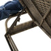 Ligstoel met luifel en tafel grijs poly rattan