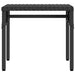 Ligstoel met luifel en tafel zwart poly rattan