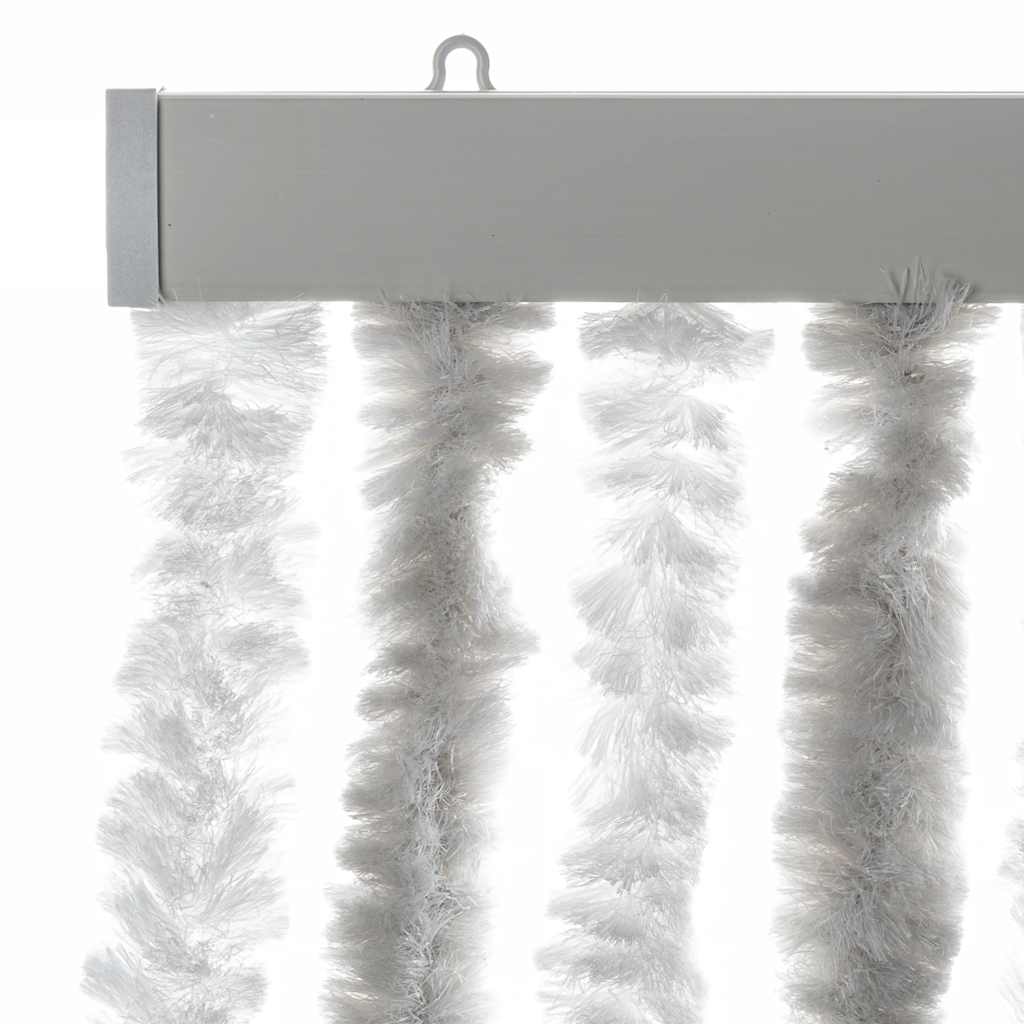 Vliegengordijn 56x200 cm chenille lichtgrijs en wit