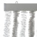 Vliegengordijn 90x220 cm chenille lichtgrijs en wit