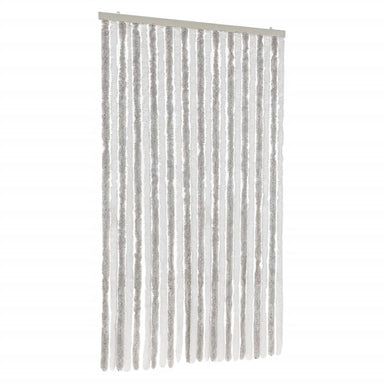 Vliegengordijn 100x200 cm chenille lichtgrijs en wit