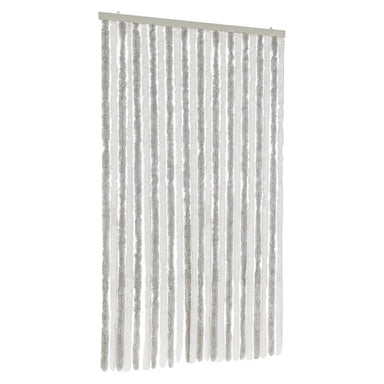 Vliegengordijn 100x220 cm chenille lichtgrijs en wit