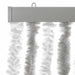 Vliegengordijn 100x220 cm chenille lichtgrijs en wit