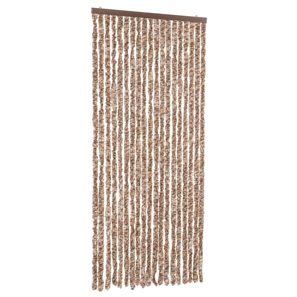 Vliegengordijn 56x185 cm chenille beige en donkerbruin