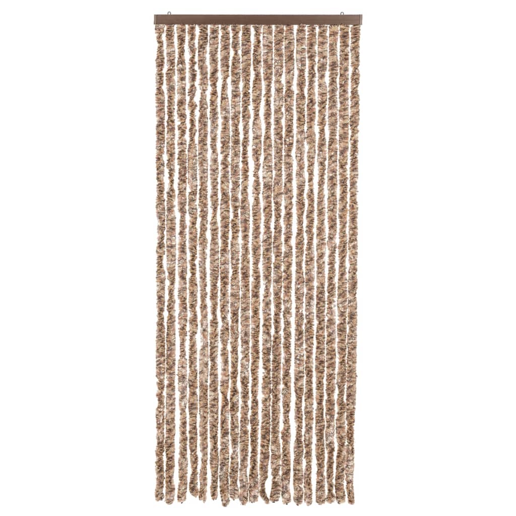 Vliegengordijn 56x185 cm chenille beige en donkerbruin