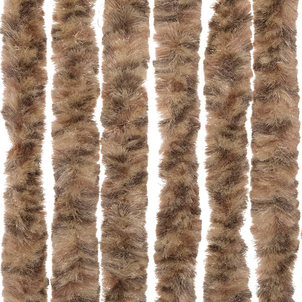 Vliegengordijn 56x185 cm chenille beige en donkerbruin