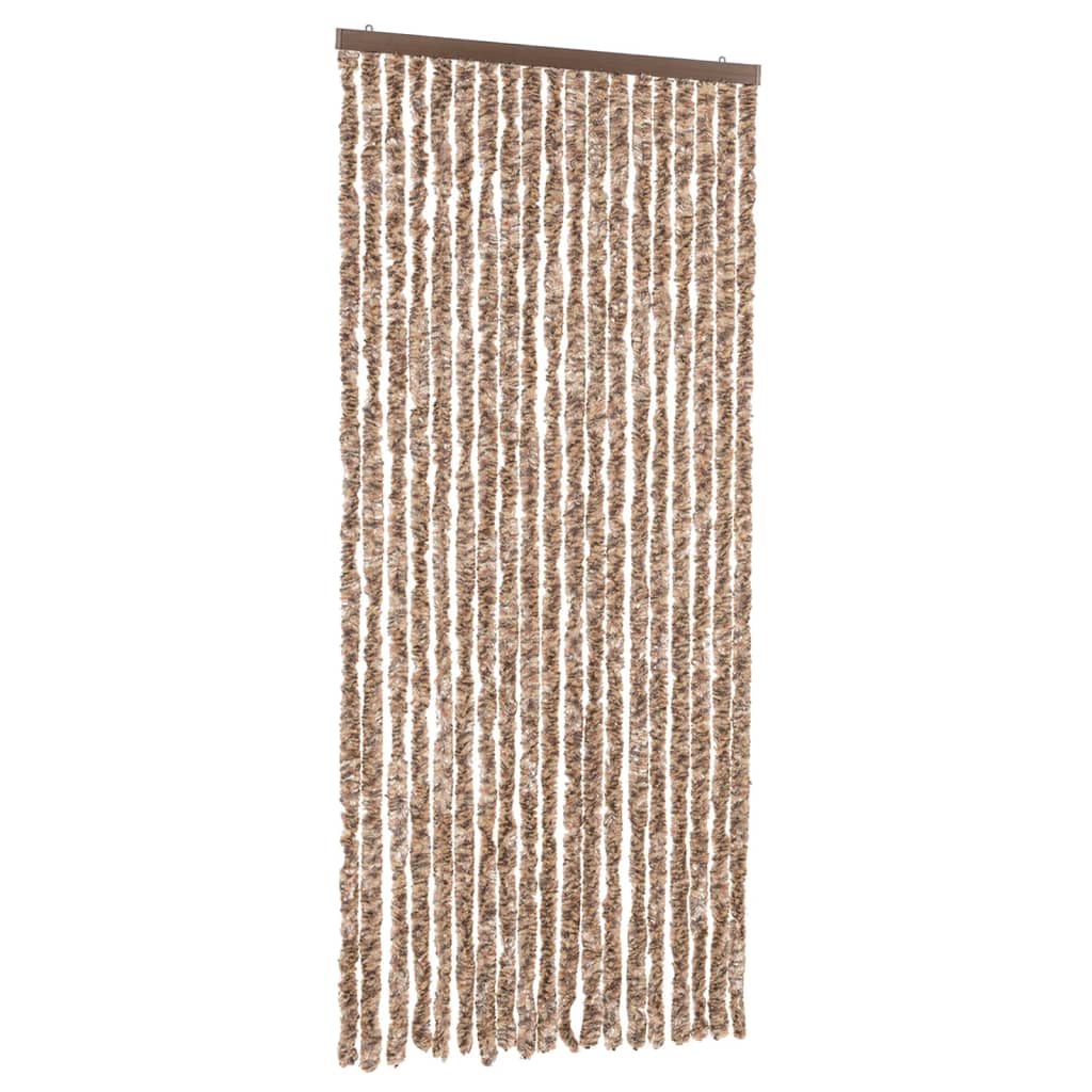 Vliegengordijn 56x200 cm chenille beige en donkerbruin