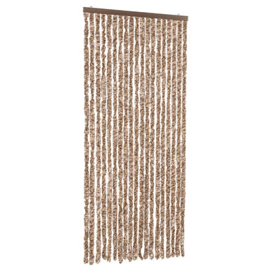 Vliegengordijn 56x200 cm chenille beige en donkerbruin