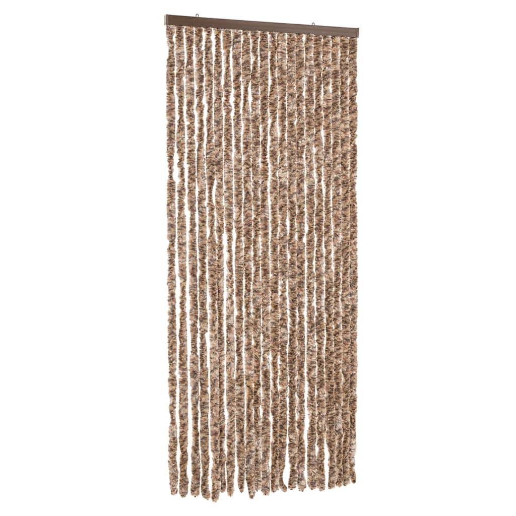 Vliegengordijn 90x200 cm chenille beige en donkerbruin