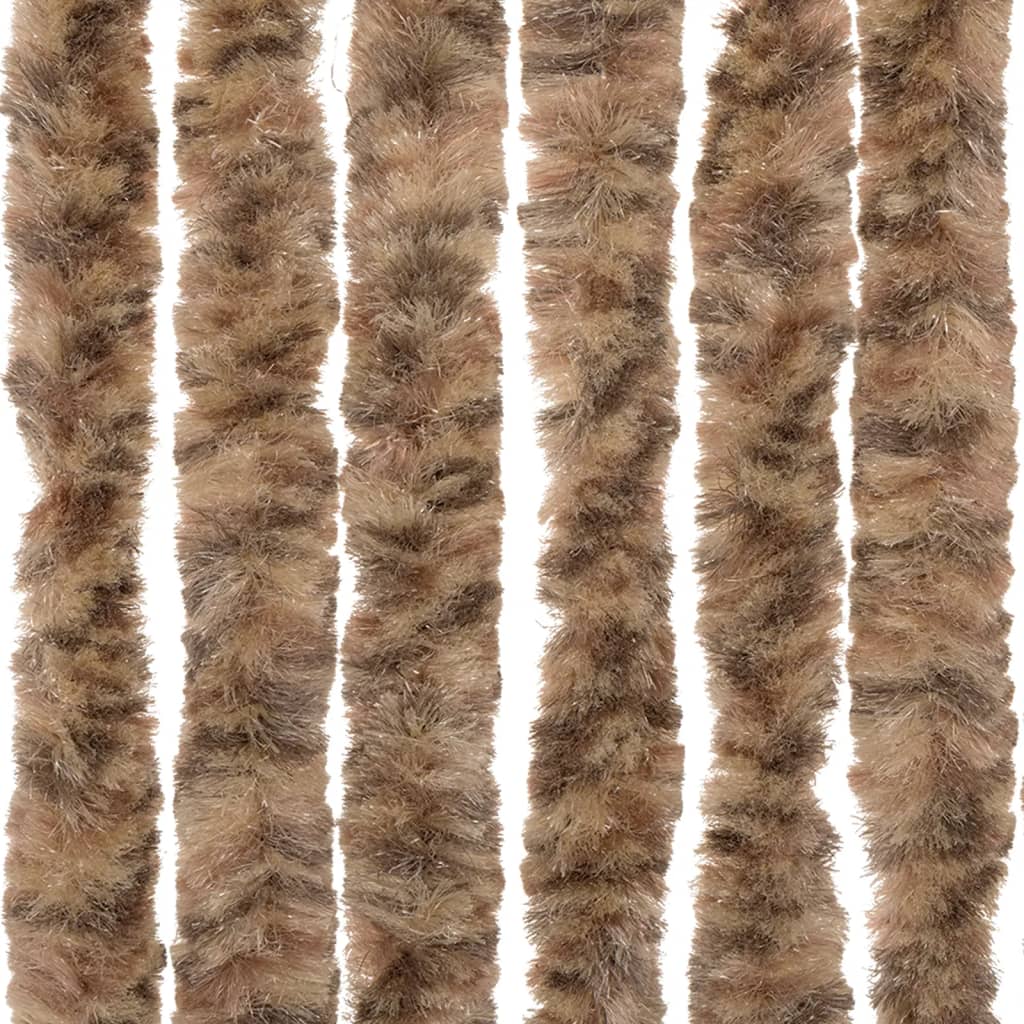 Vliegengordijn 90x200 cm chenille beige en donkerbruin