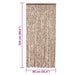 Vliegengordijn 90x220 cm chenille beige en donkerbruin