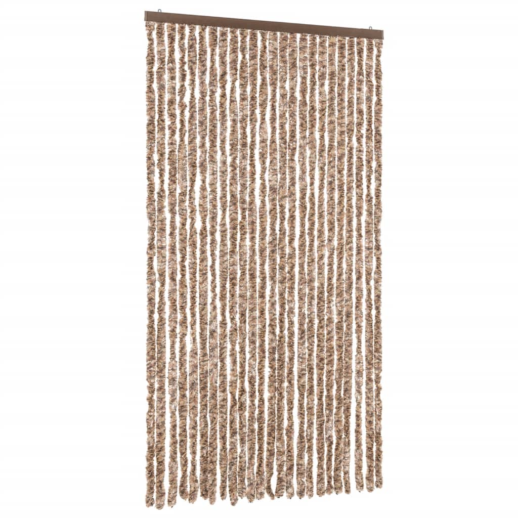 Vliegengordijn 100x220 cm chenille beige en donkerbruin