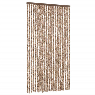 Vliegengordijn 100x220 cm chenille beige en donkerbruin
