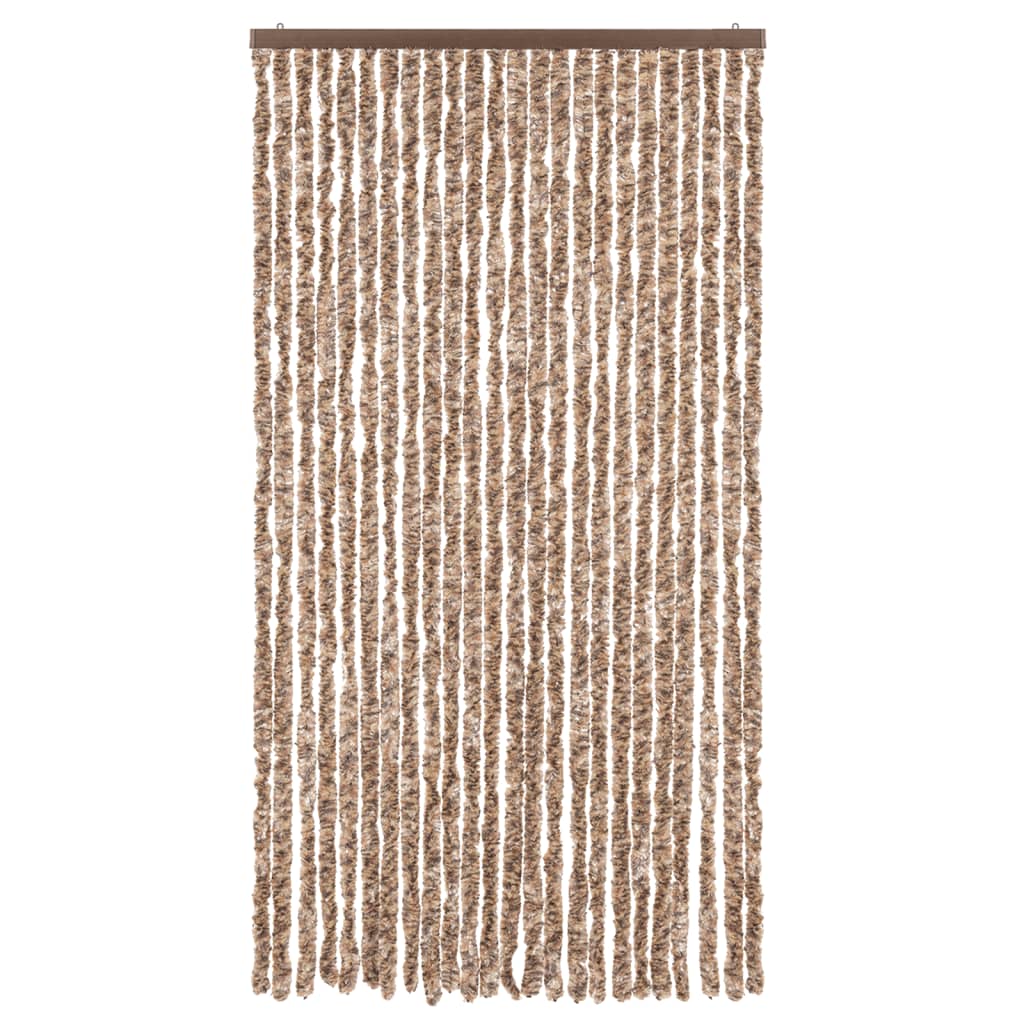 Vliegengordijn 100x220 cm chenille beige en donkerbruin