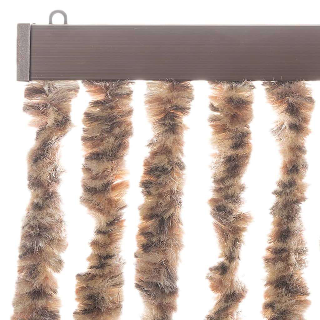Vliegengordijn 100x220 cm chenille beige en donkerbruin