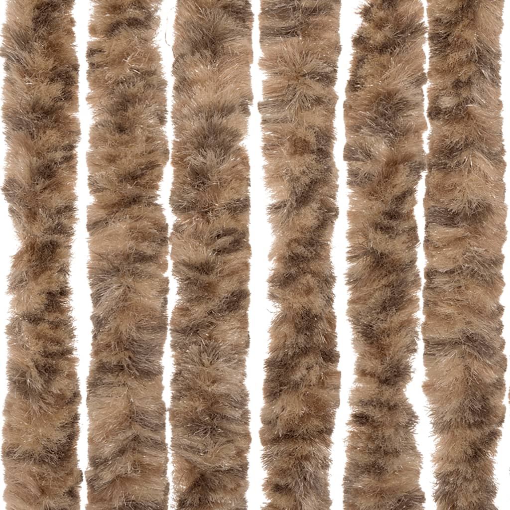 Vliegengordijn 100x220 cm chenille beige en donkerbruin