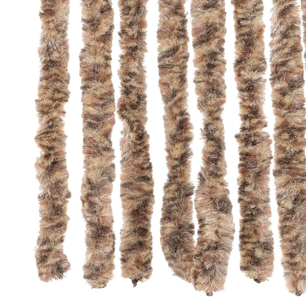 Vliegengordijn 100x230 cm chenille beige en donkerbruin