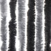 Vliegengordijn 90x220 cm chenille grijs en zwart