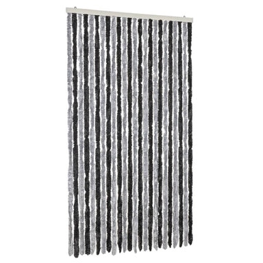 Vliegengordijn 100x200 cm chenille grijs en zwart