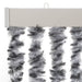 Vliegengordijn 100x200 cm chenille grijs en zwart-wit