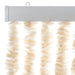 Vliegengordijn 90x200 cm chenille beige en wit
